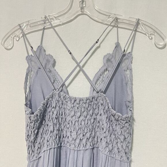 Free People Adella Slip Dress Lavender Lace Babydoll Fairy Boho Ruffles Sz Small - Picture 7 of 11